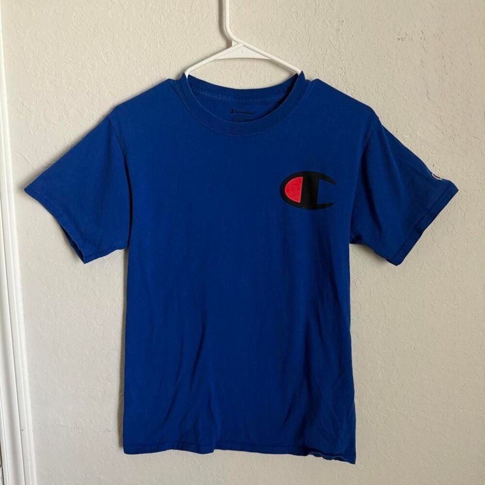 Champion Men's Blue and Navy T-shirt